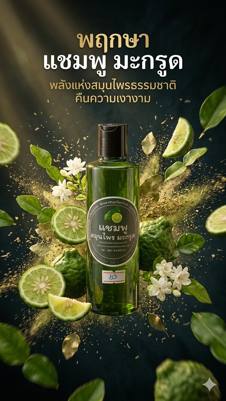 แชมพูสมุนไพร Makrut Lime แชมพูสมุนไพร Makrut Lime